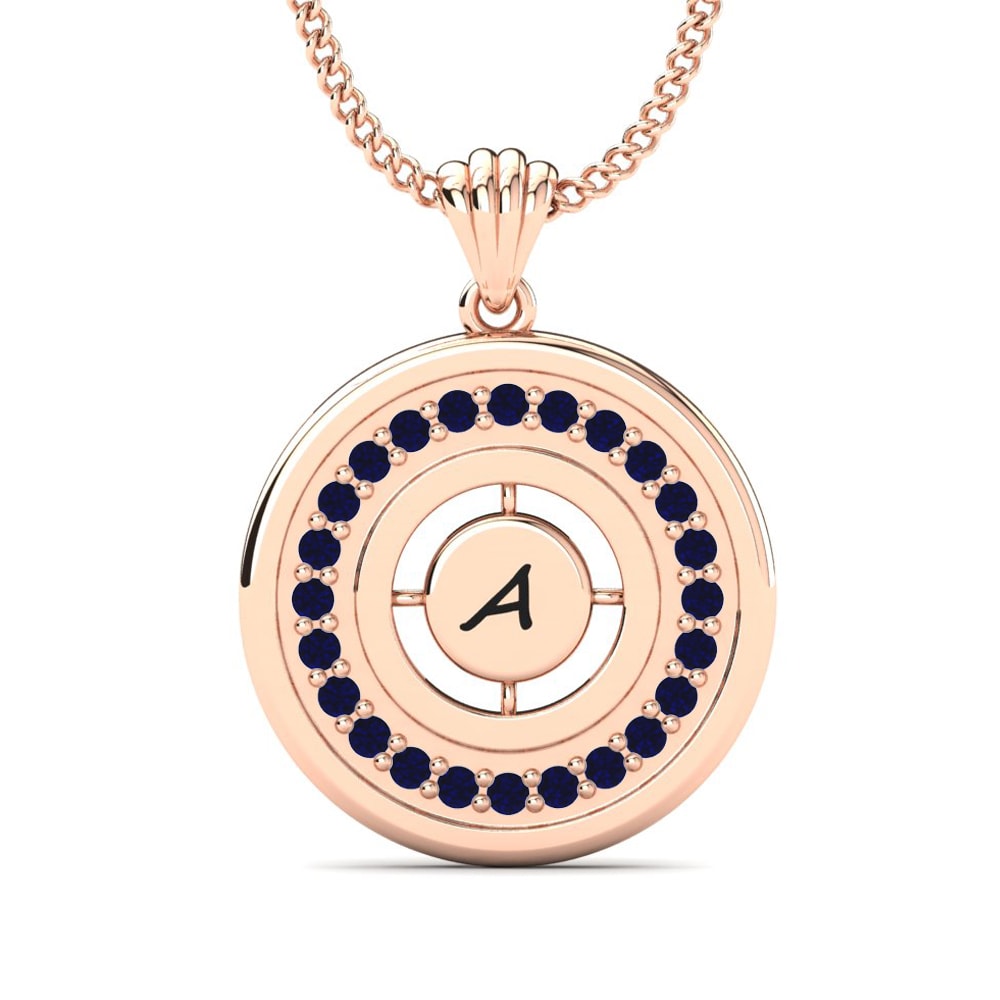 Rotgold 585 Dunkelblauer Zirkonia Damen anhänger Haven