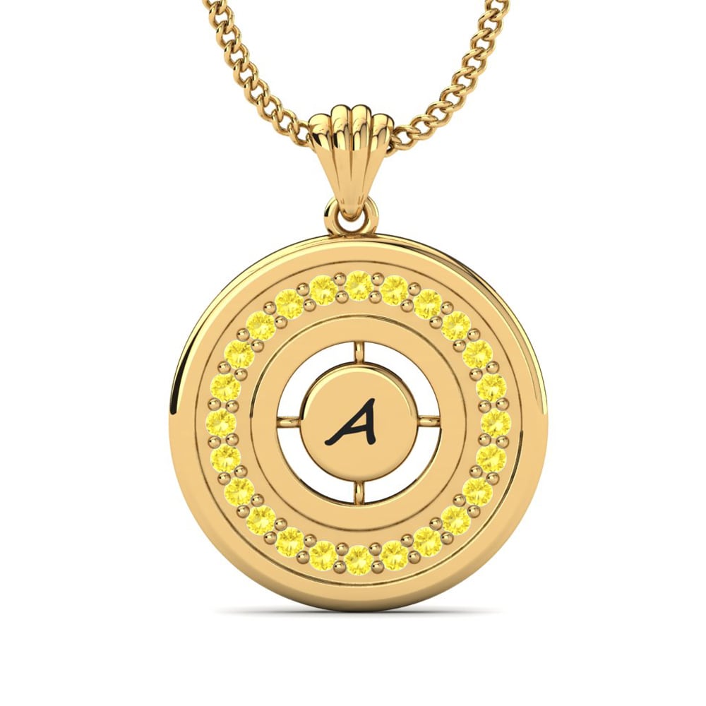 Gelbgold 585 Gelber Saphir Damen anhänger Haven