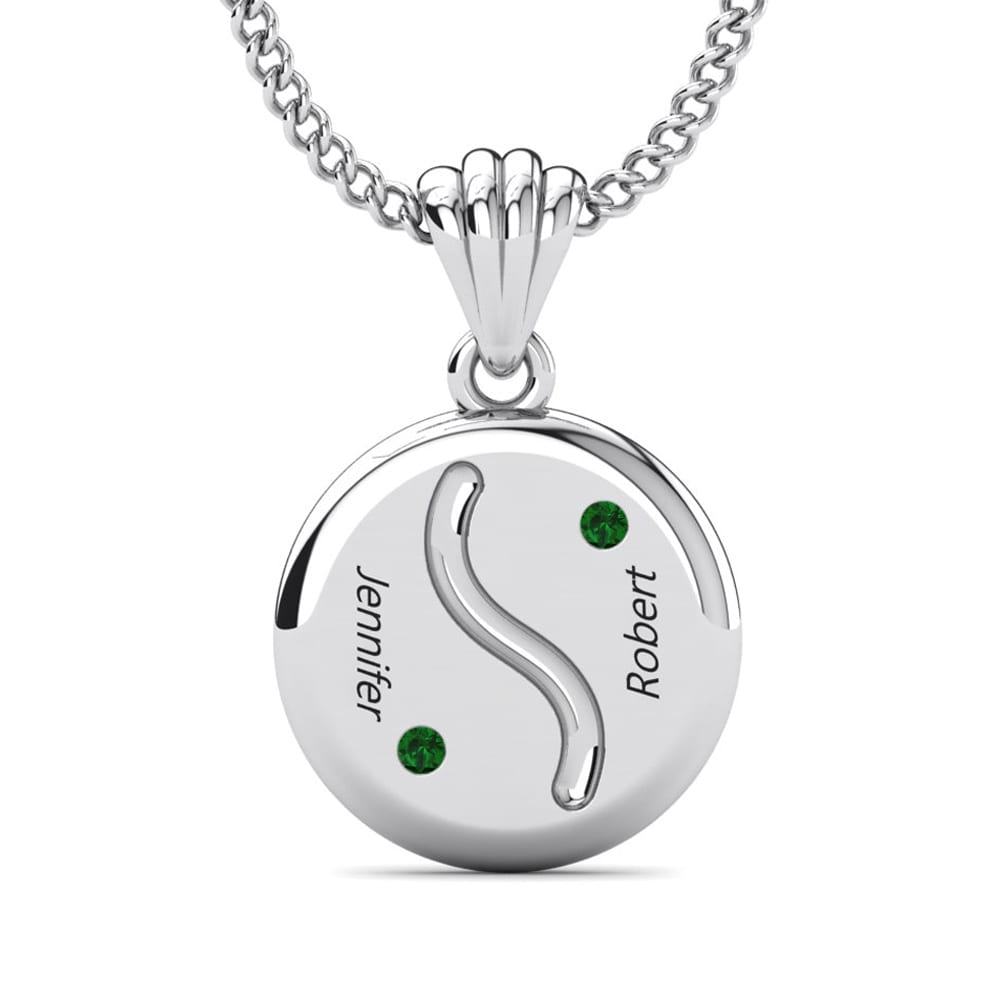 950 Palladium Grüner Zirkonia Damen anhänger Hollis