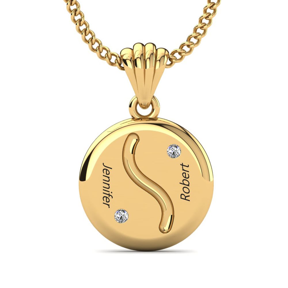 Gelbgold 585 Moissanit Damen anhänger Hollis
