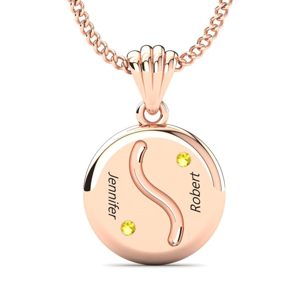 Rotgold 585 Gelber Saphir Damen anhänger Hollis