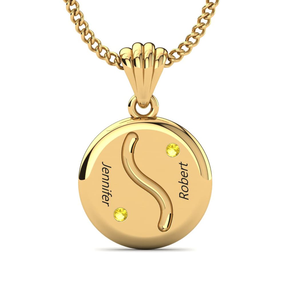 Gelbgold 585 Gelber Saphir Damen anhänger Hollis