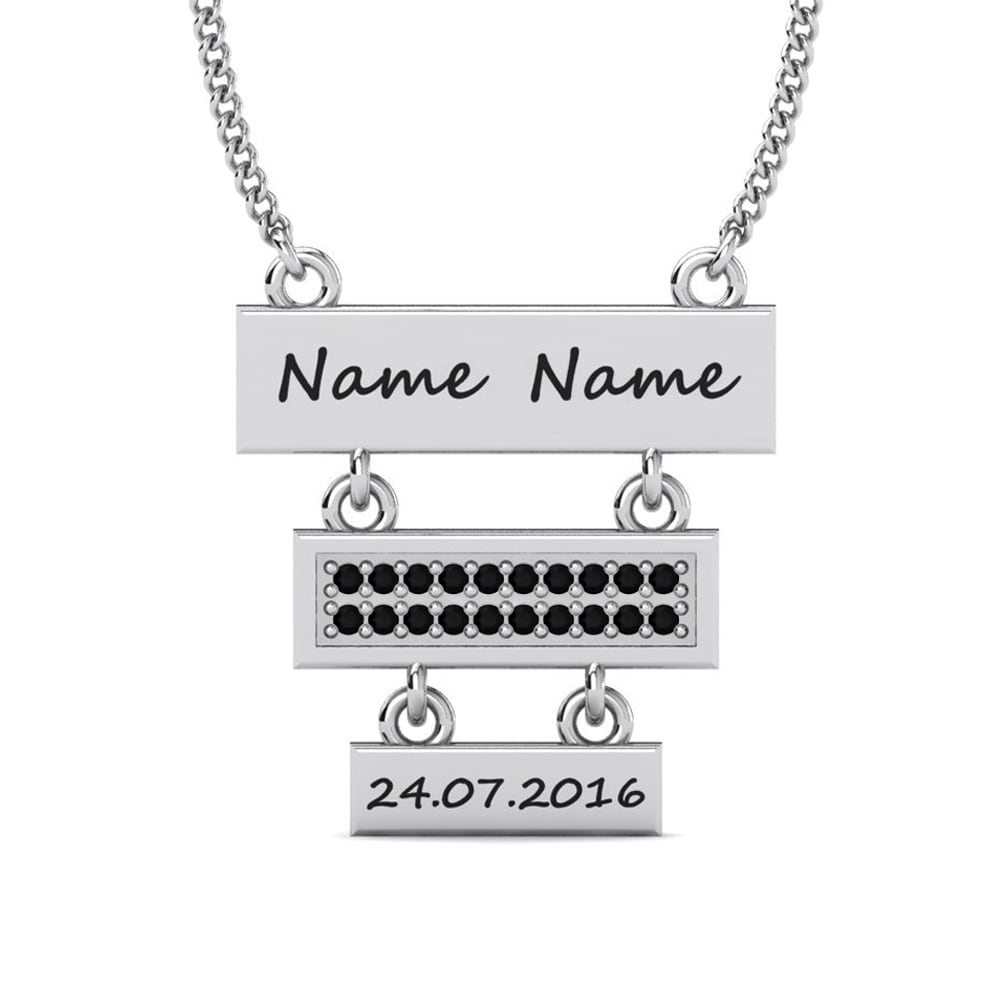 950 Palladium Schwarzer Diamant Damen halskette Joart