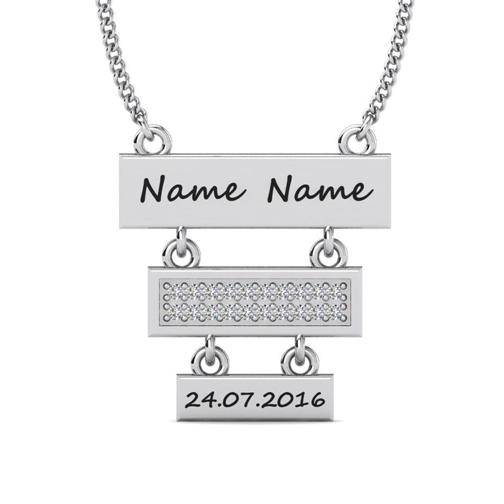 950 Palladium Zirkonia Damen halskette Joart