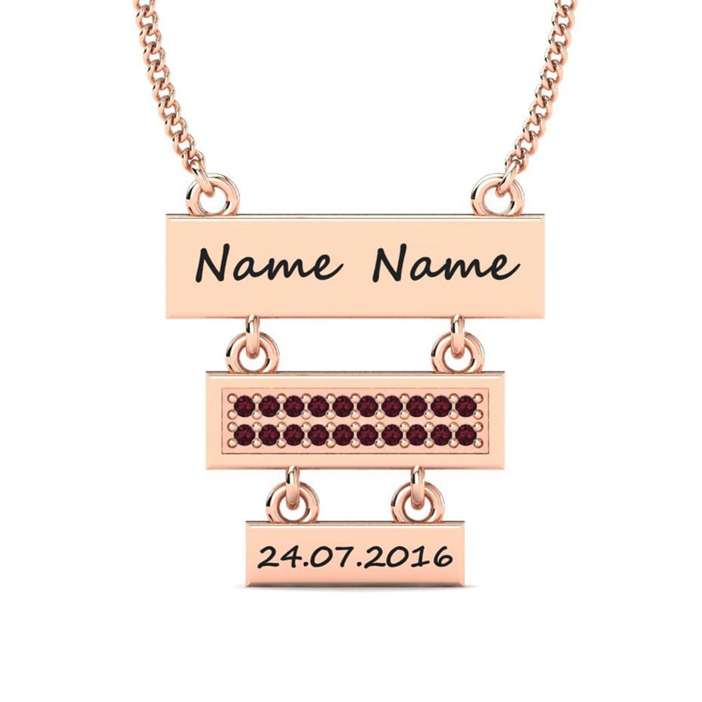 Rotgold 585 Granat Damen halskette Joart
