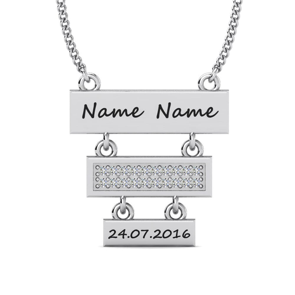 950 Palladium Labor-gezüchteter Diamant Damen halskette Joart