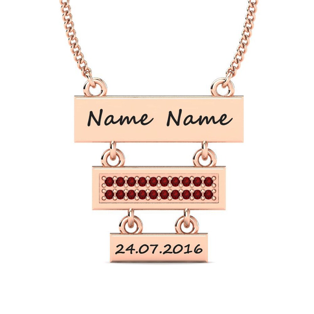 Rotgold 585 Rubin Damen halskette Joart