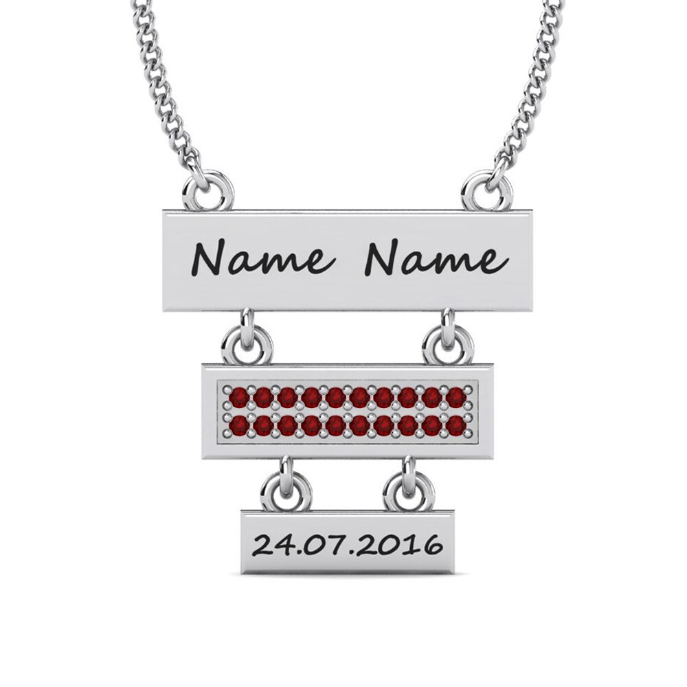 950 Palladium Rubin Damen halskette Joart