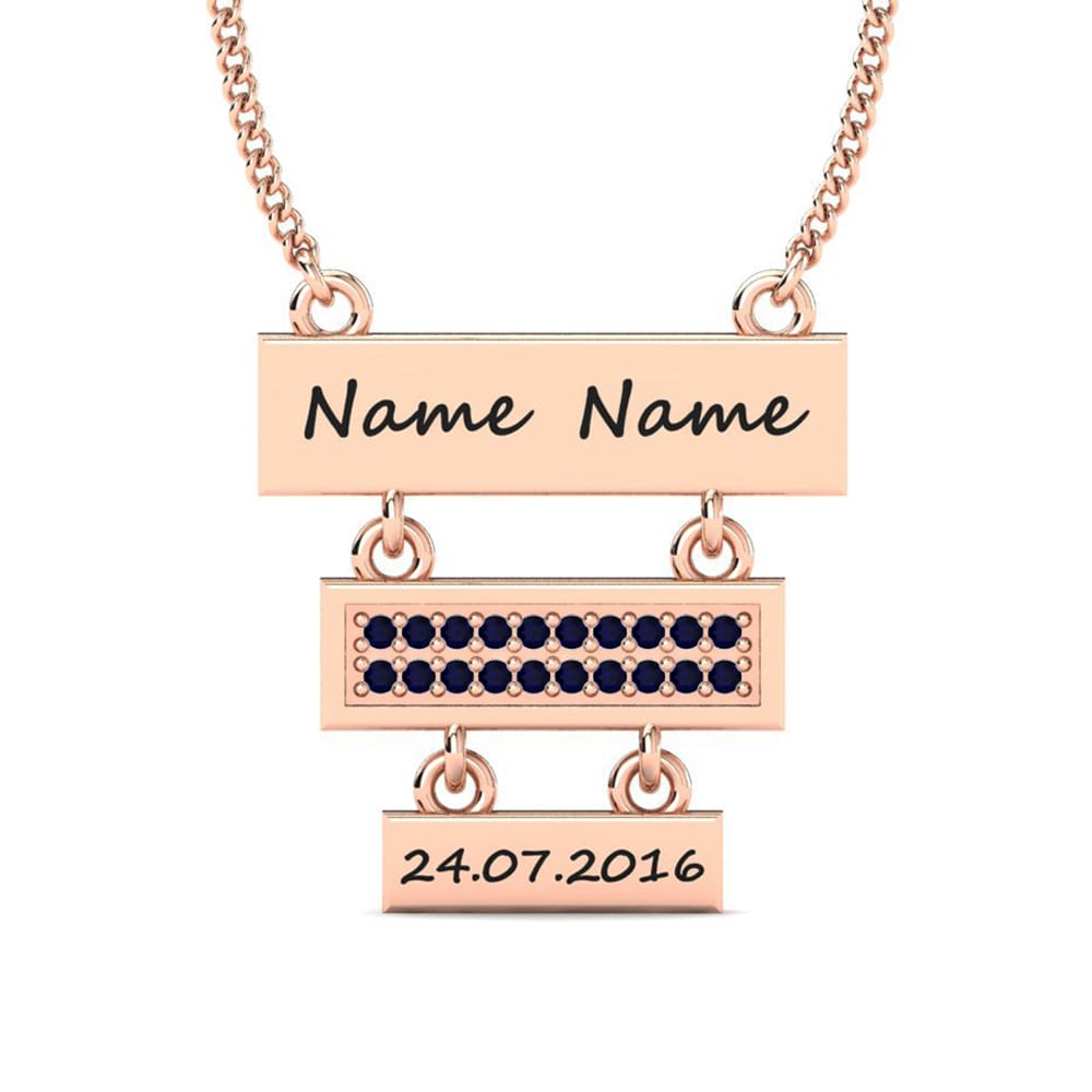 14k Rose Gold Sapphire Women's Necklace Joart