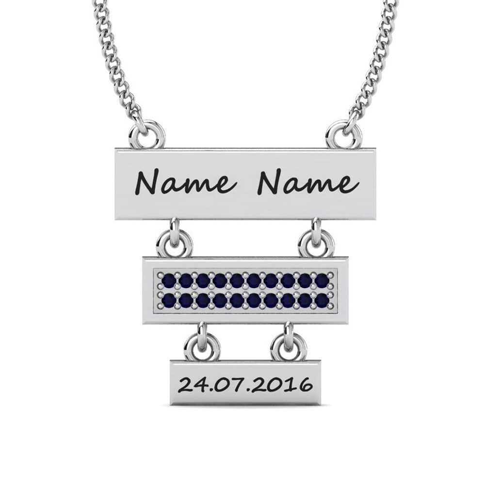 950 Palladium Saphir Damen halskette Joart
