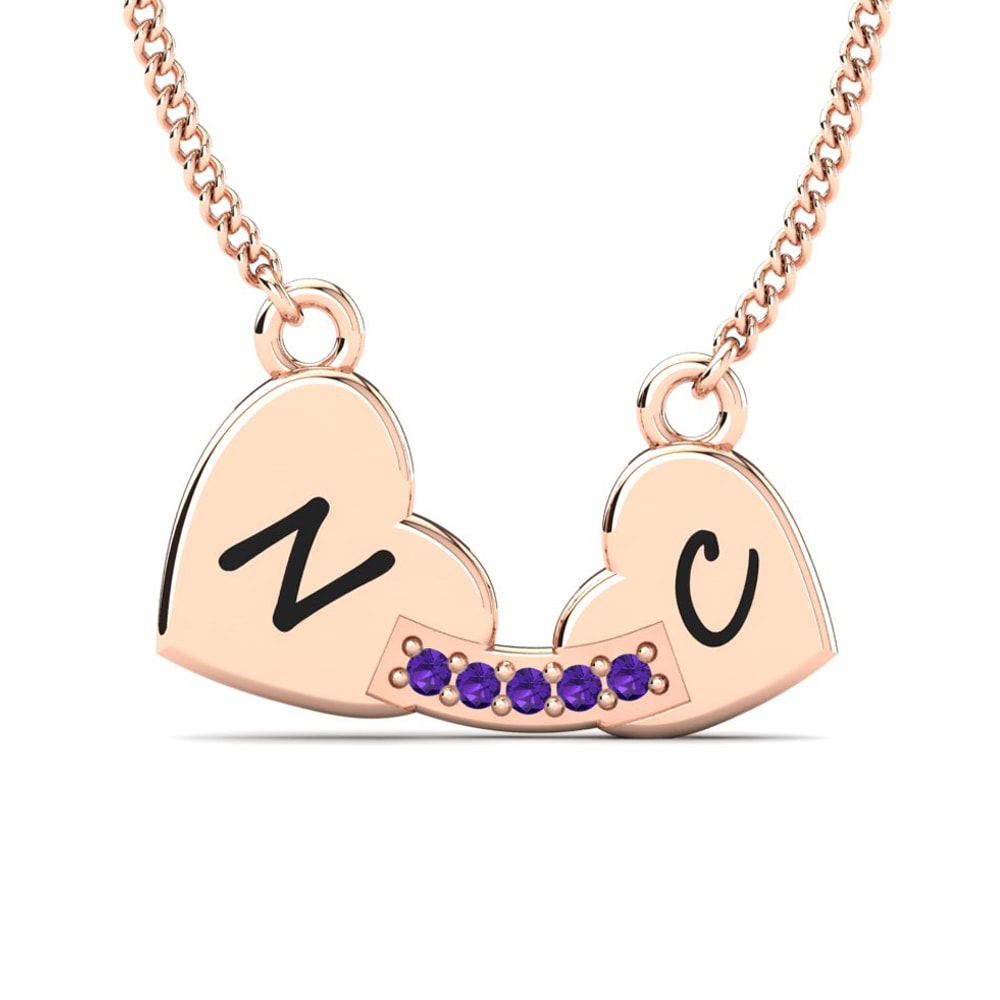 Rotgold 585 Amethyst Damen halskette Lacina