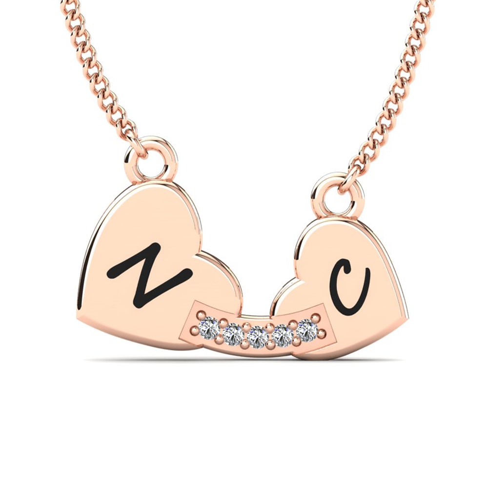 Rotgold 585 Diamant Damen halskette Lacina