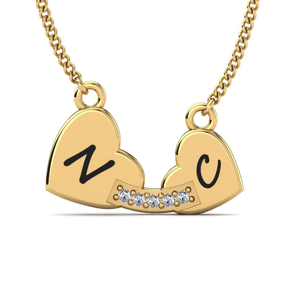 Gelbgold 585 Moissanit Damen halskette Lacina