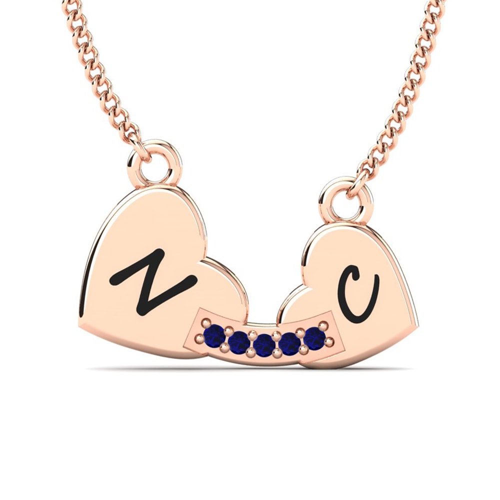 14k Rose Gold Sapphire Women's Necklace Lacina