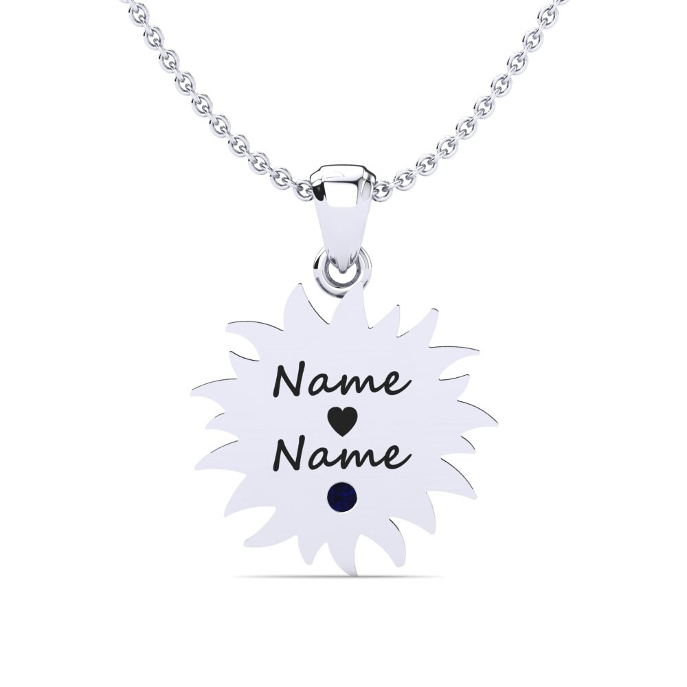 Weißgold 375 Dunkelblauer Zirkonia Damen anhänger Laine