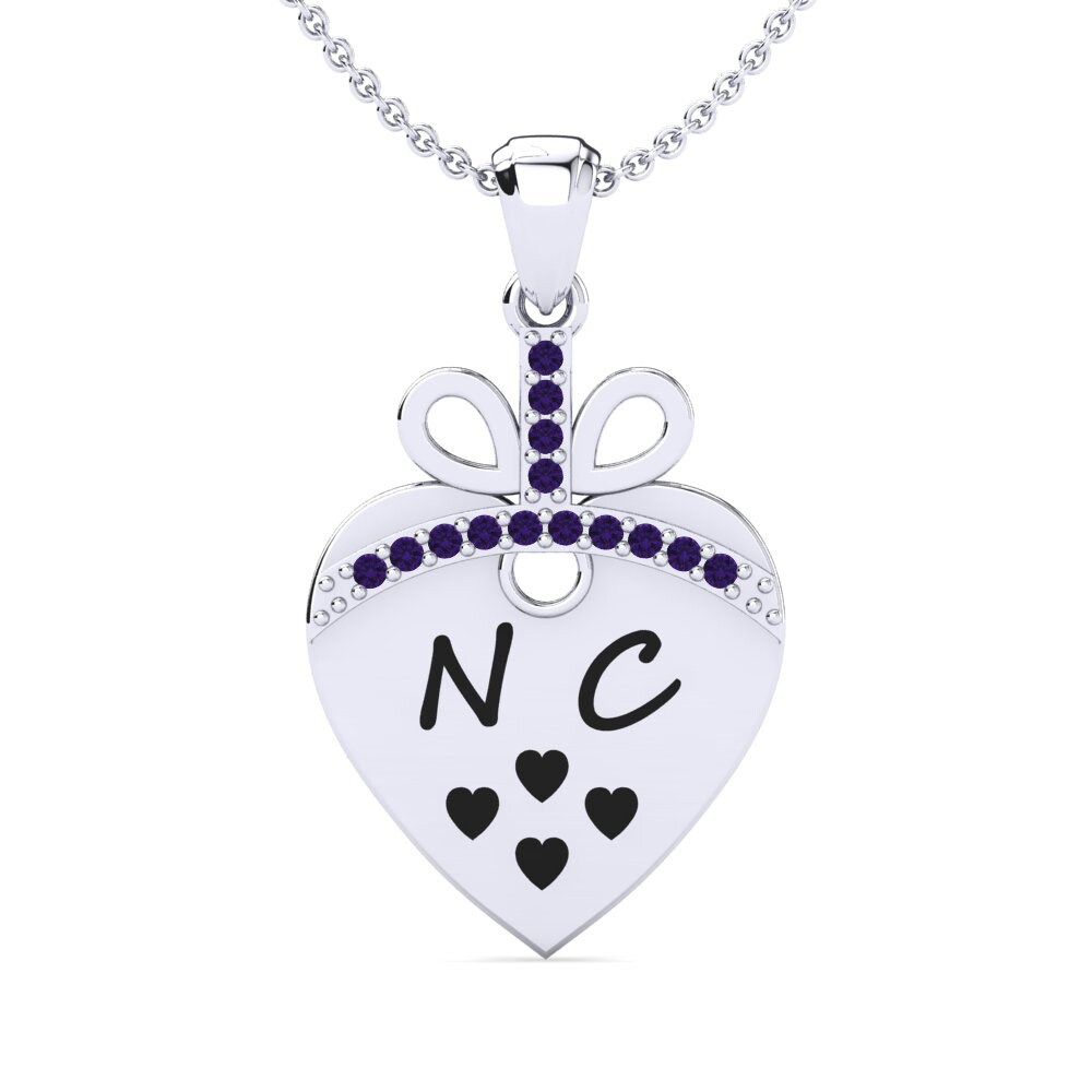 950 Platin Amethyst Damen anhänger Lakisha