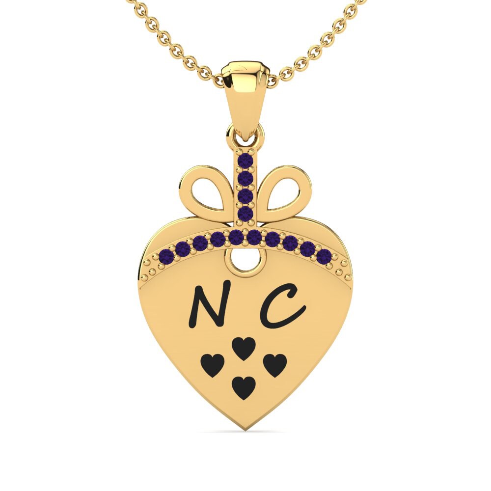 Gelbgold 585 Amethyst Damen anhänger Lakisha