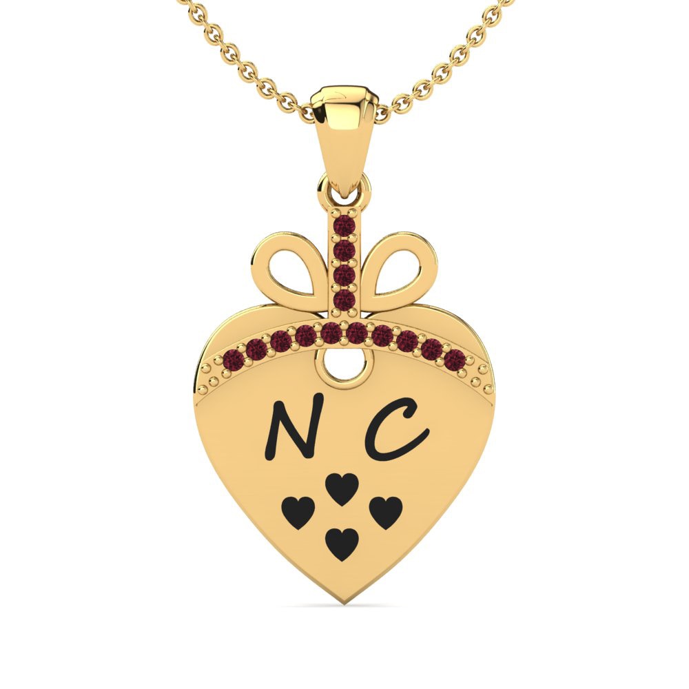 14k Oro Amarillo Granate Colgante de Mujer Lakisha