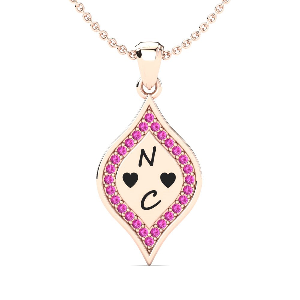 Rotgold 585 Rosa Turmalin Damen anhänger Lanna