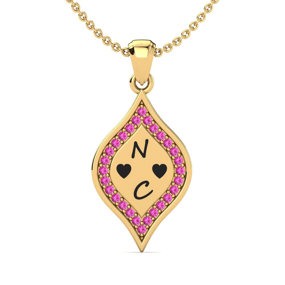 Gelbgold 585 Rosa Turmalin Damen anhänger Lanna
