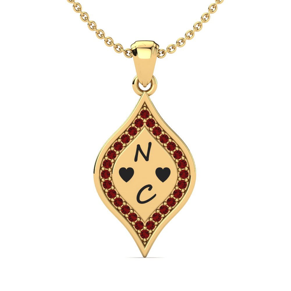 Gelbgold 585 Rubin Damen anhänger Lanna