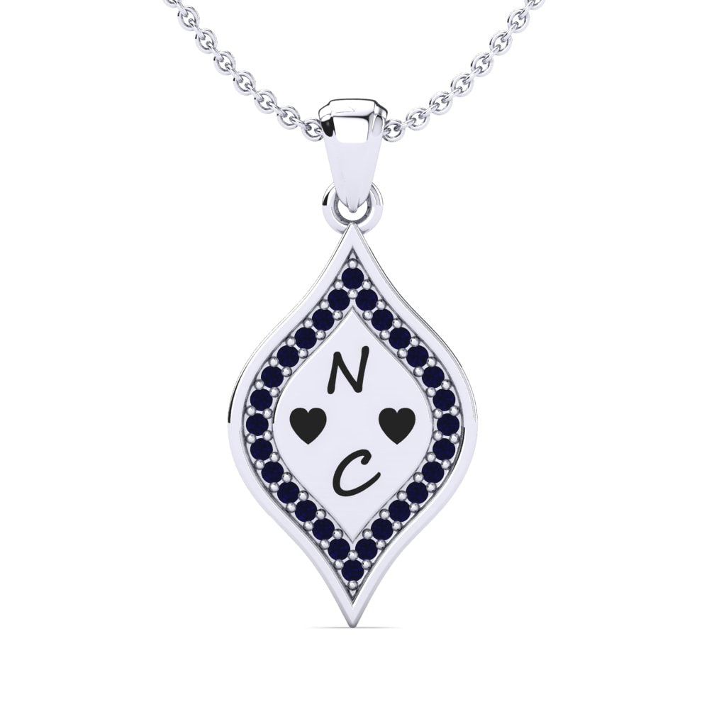 Donker Blauwe Zirkoon Dames Hanger Lanna