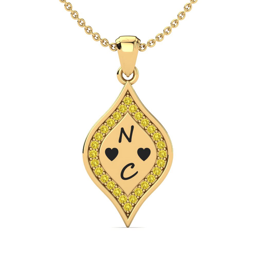 Gelbgold 585 Gelber Saphir Damen anhänger Lanna