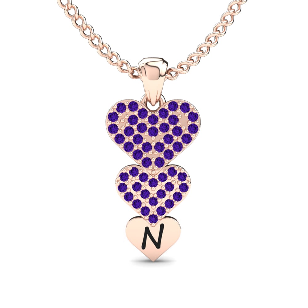 Rotgold 585 Amethyst Damen anhänger Latisha
