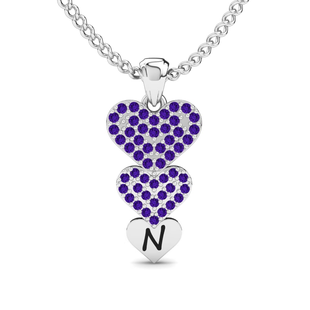 950 Platin Amethyst Damen anhänger Latisha