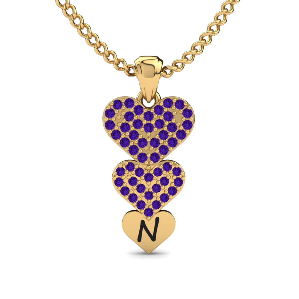 Gelbgold 585 Amethyst Damen anhänger Latisha