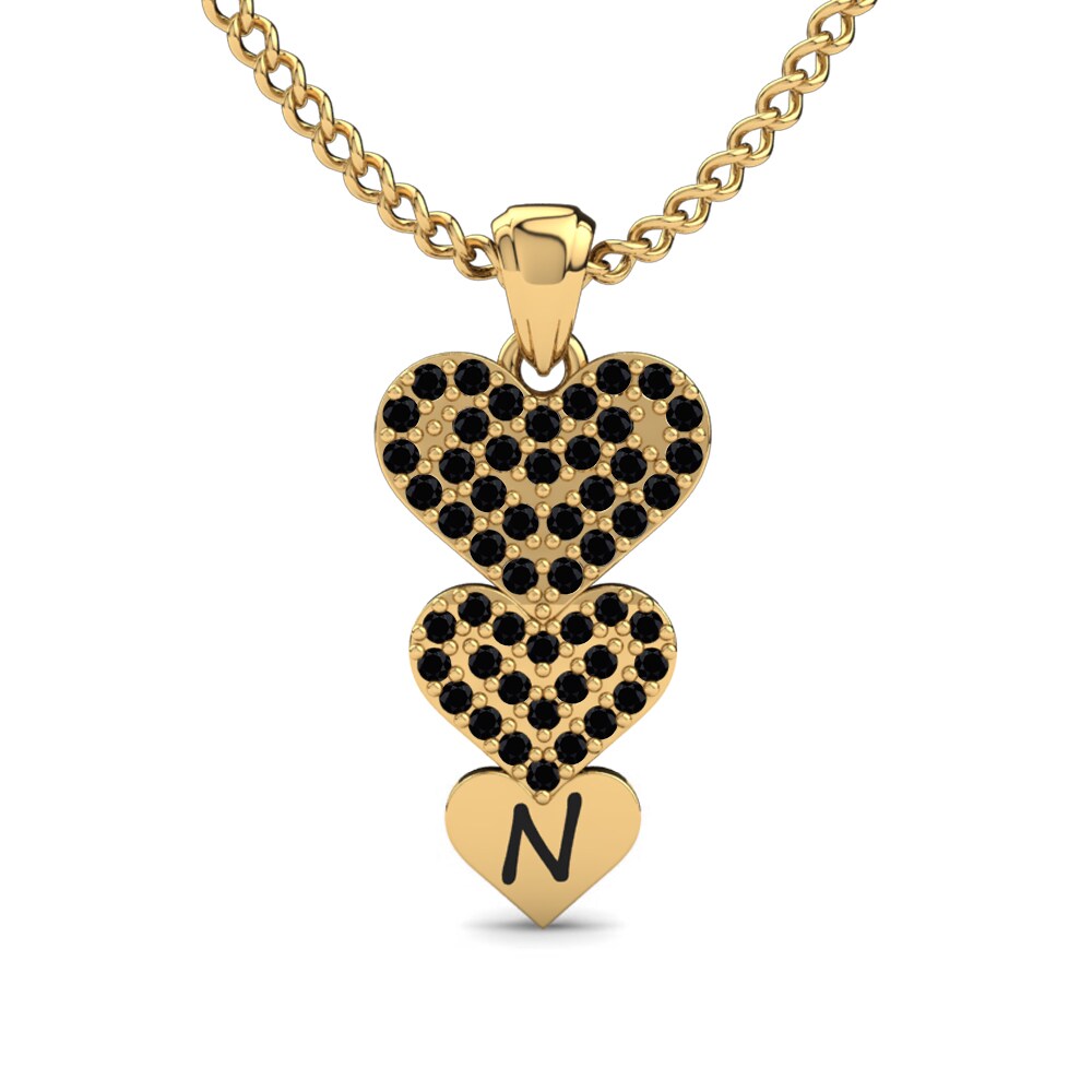 Gelbgold 585 Schwarzer Diamant Damen anhänger Latisha