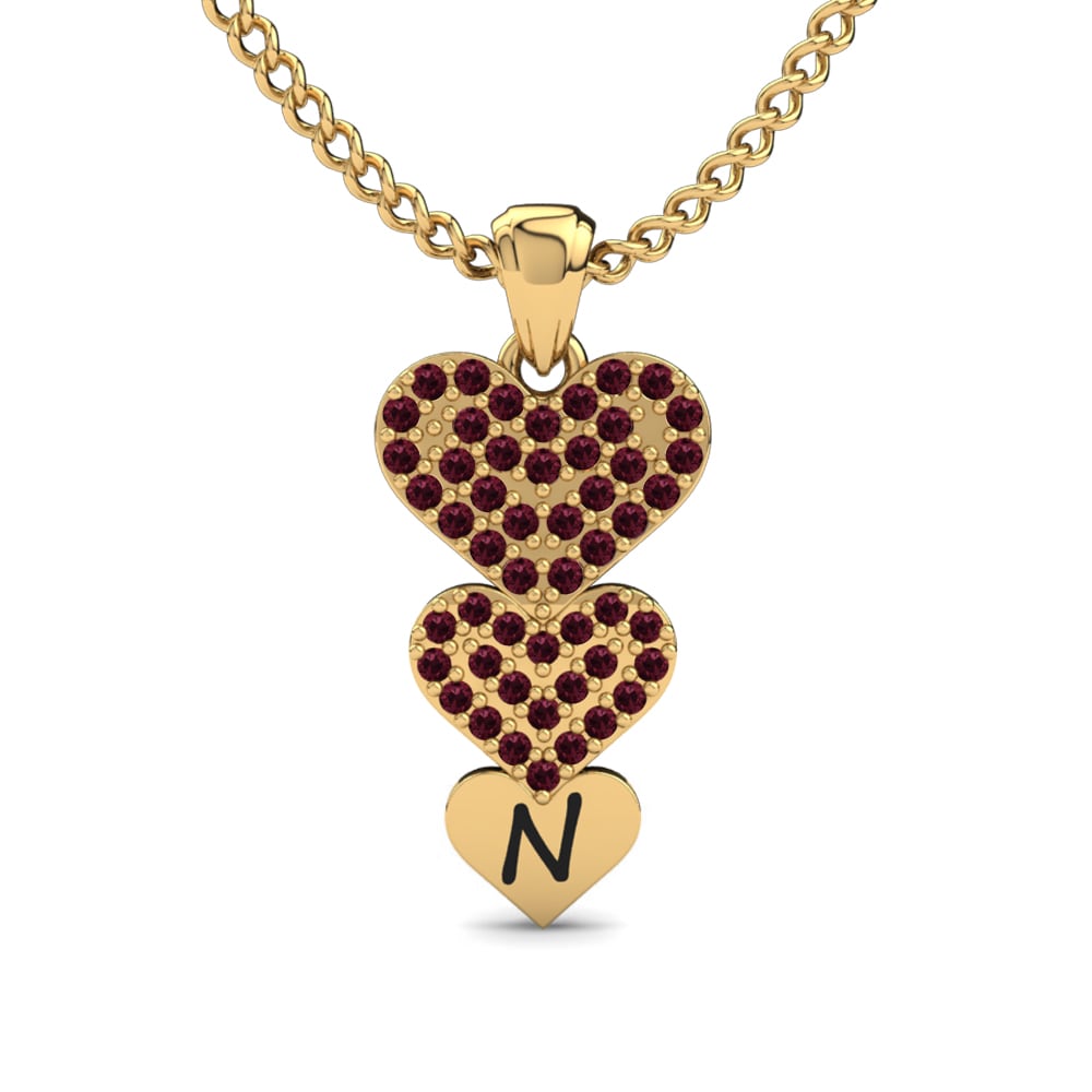 14k Oro Amarillo Granate Colgante de Mujer Latisha