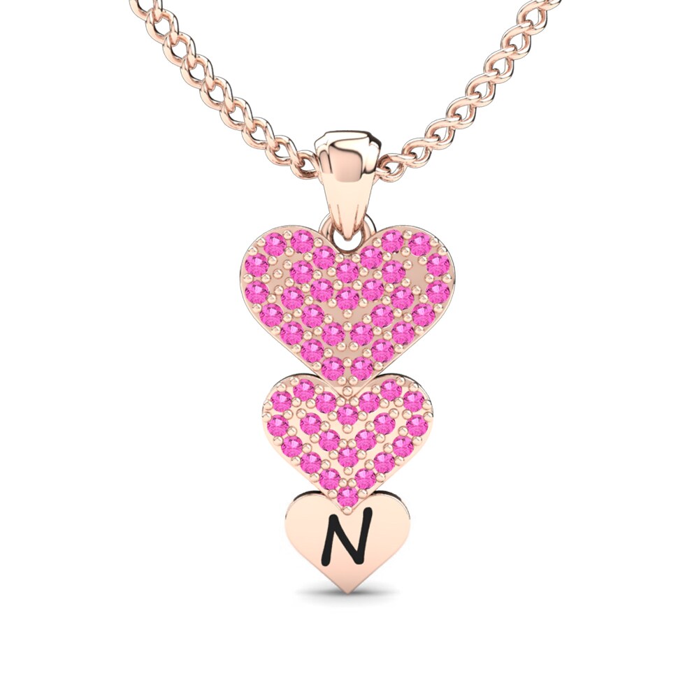 Rotgold 585 Rosa Turmalin Damen anhänger Latisha