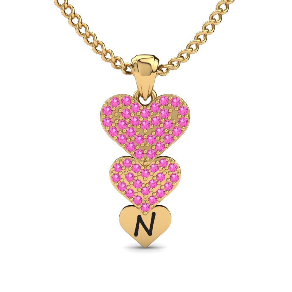 Gelbgold 585 Rosa Turmalin Damen anhänger Latisha