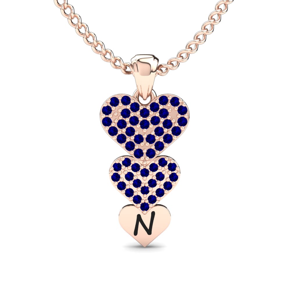 14k Rose Gold Sapphire Women's Pendant Latisha
