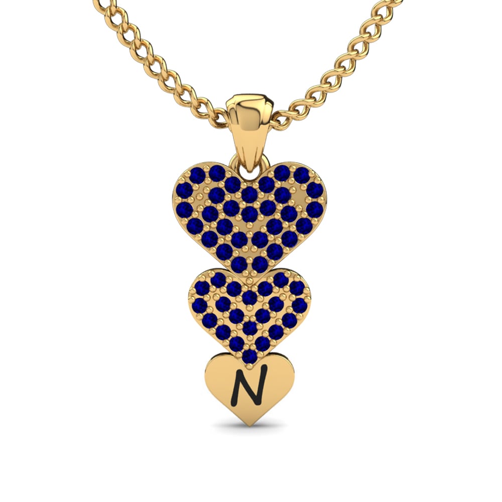 Gelbgold 585 Saphir Damen anhänger Latisha