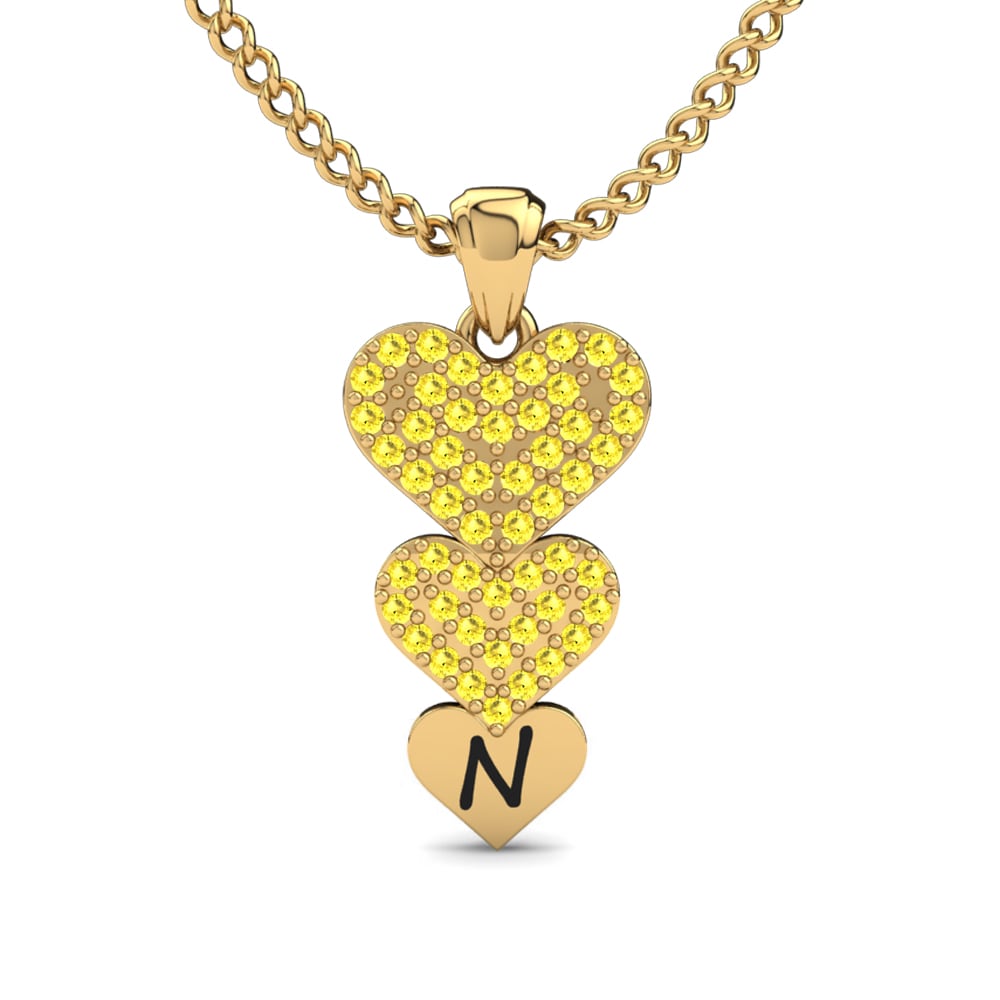 Gelbgold 585 Gelber Saphir Damen anhänger Latisha
