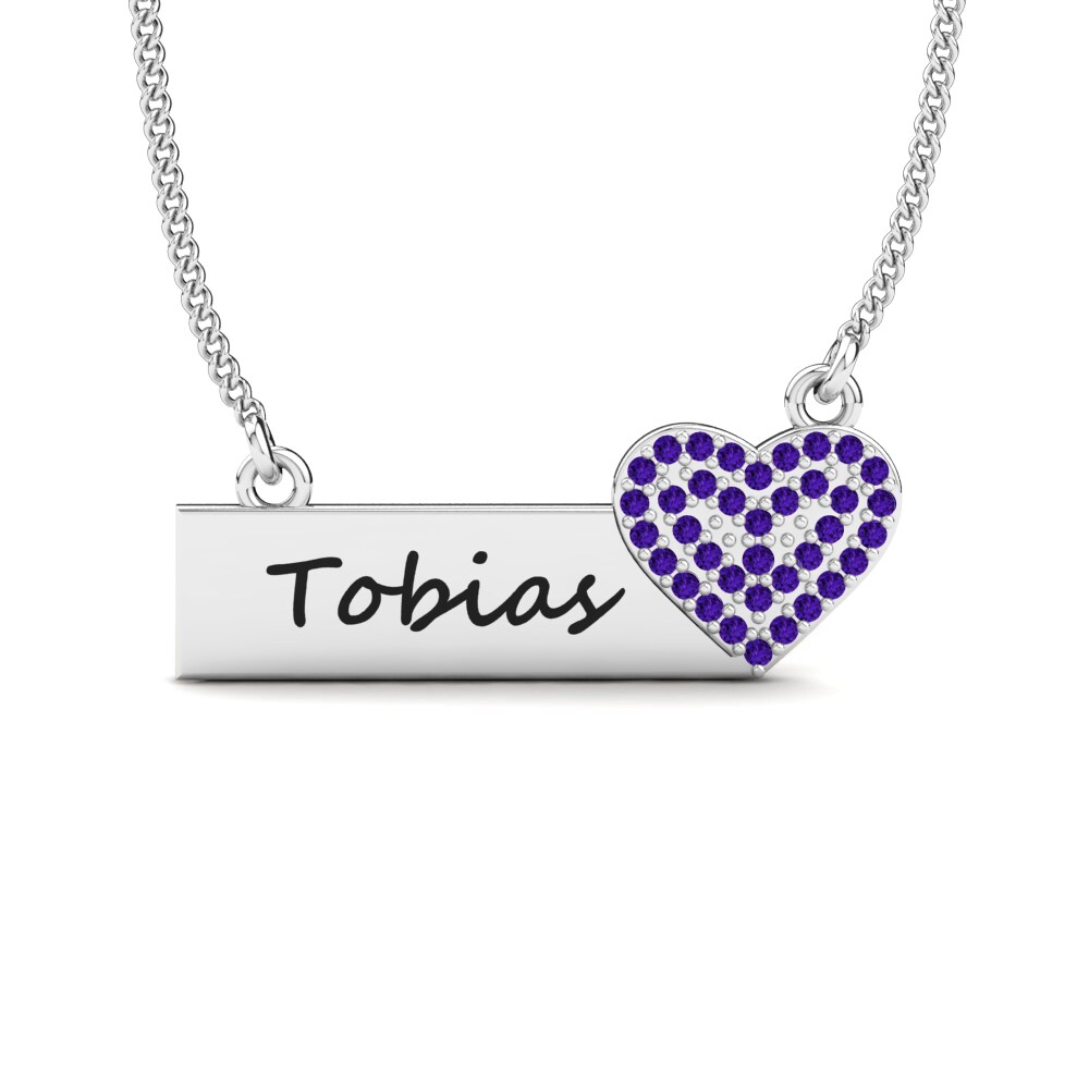 Weiß-Silber Amethyst Damen halskette Laycia