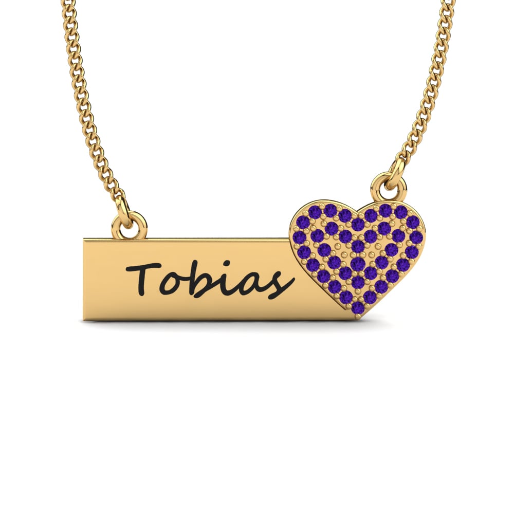 Gelbgold 585 Amethyst Damen halskette Laycia