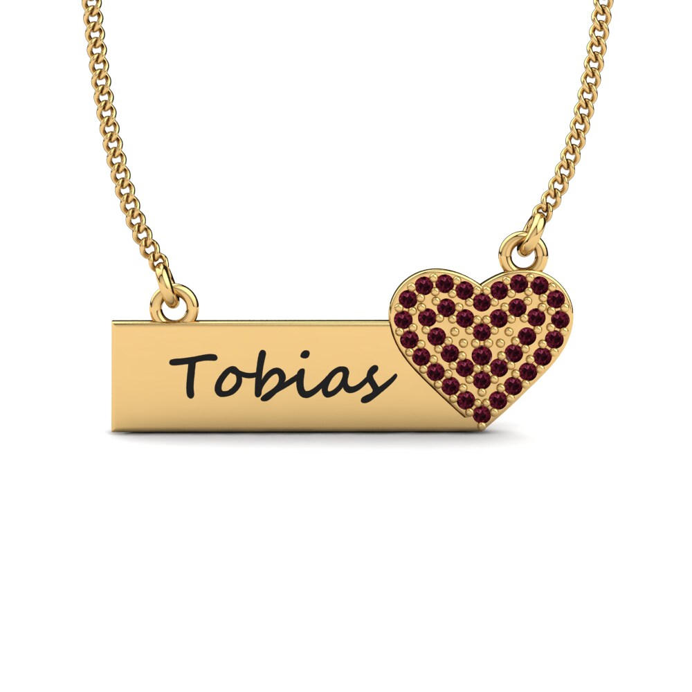 14k Oro Amarillo Granate Collar de Mujer Laycia