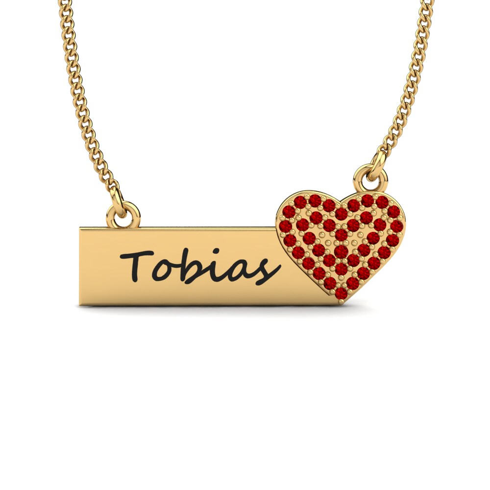 Gelbgold 585 Roter Zirkonia Damen halskette Laycia