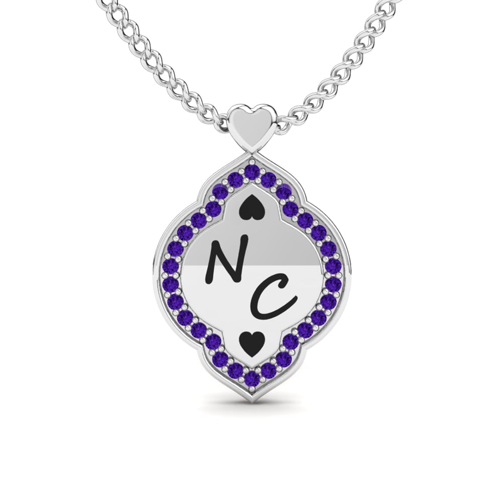 Weiß-Silber Amethyst Damen halskette Leslie