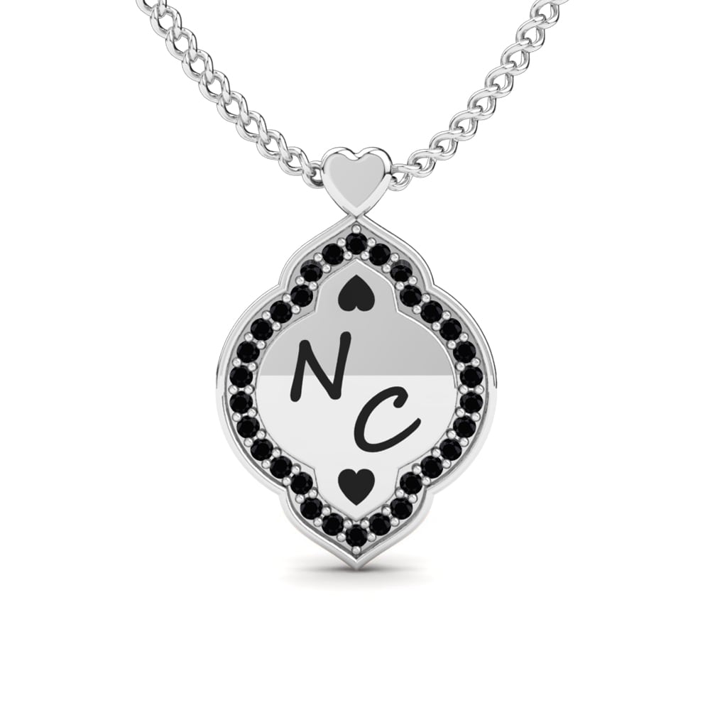 Weiß-Silber Schwarzer Diamant Damen halskette Leslie