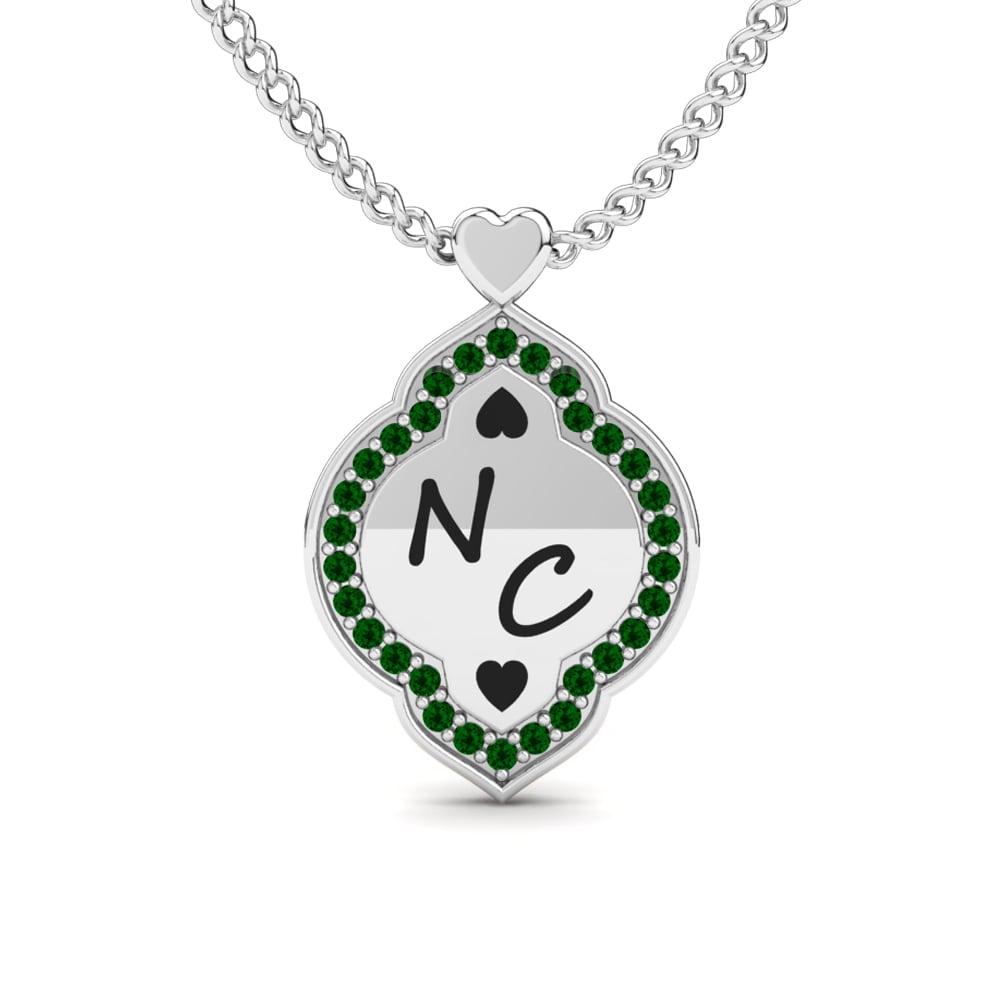 Plata 925 Circonita Verde Collar de Mujer Leslie