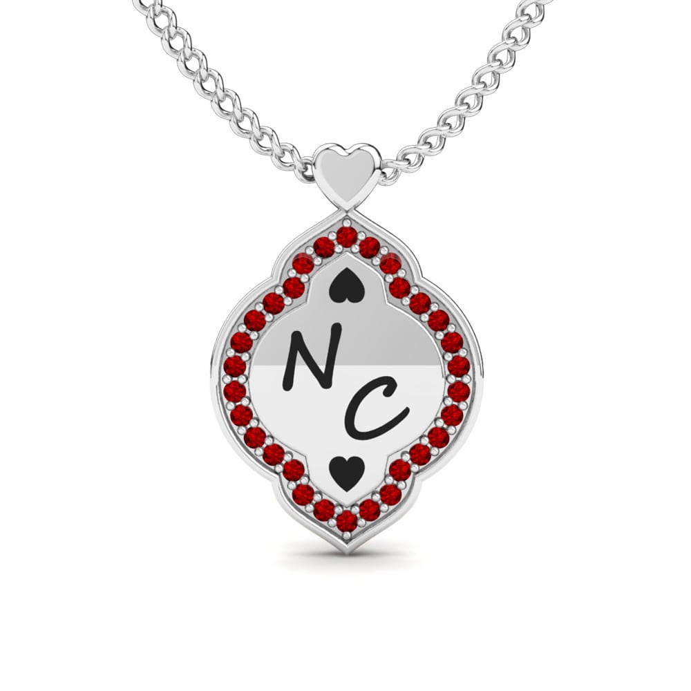 Weiß-Silber Roter Zirkonia Damen halskette Leslie