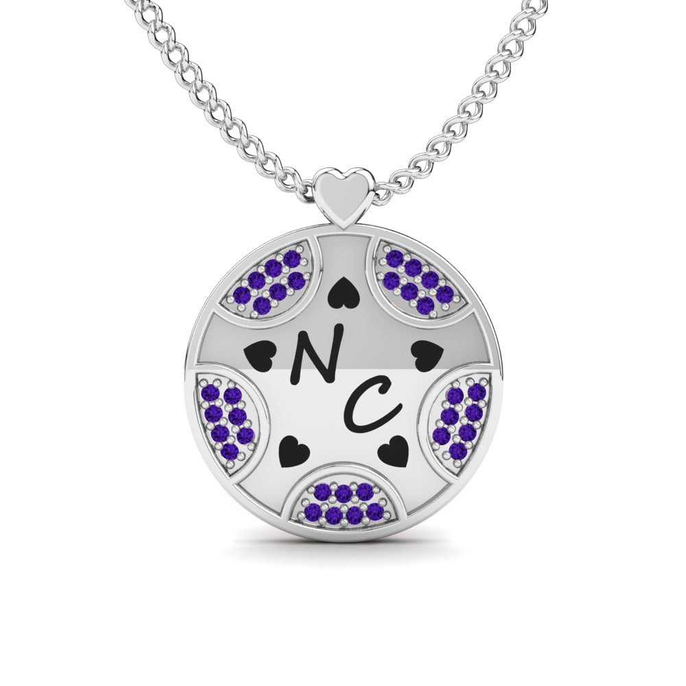 950 Platin Amethyst Damen halskette Levyna