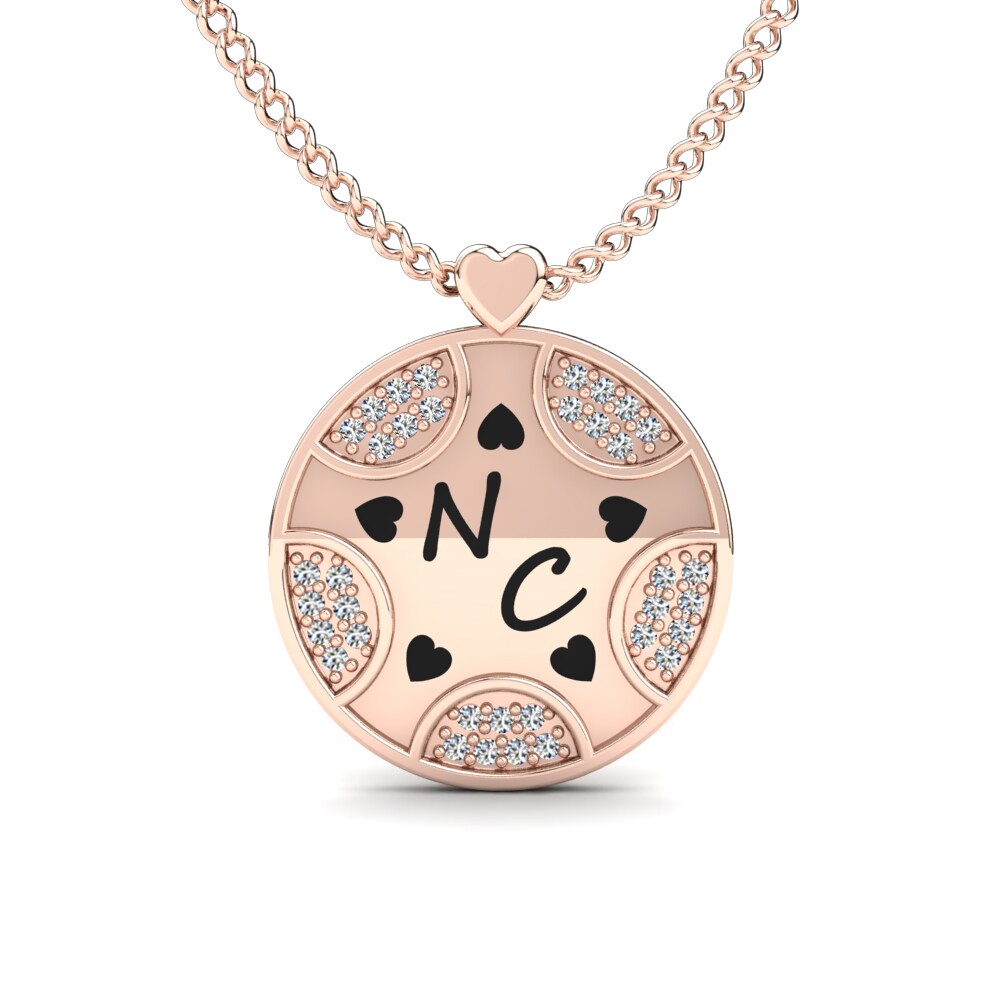 Rotgold 585 Zirkonia Damen halskette Levyna