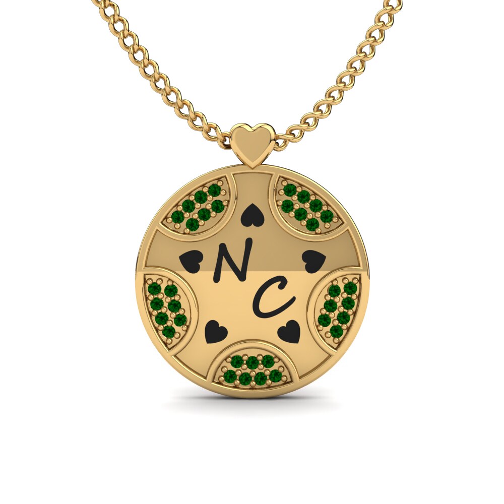 Gelbgold 585 Grüner Zirkonia Damen halskette Levyna