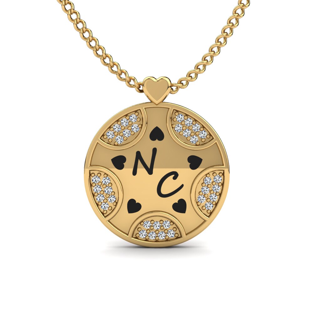 Gelbgold 585 Moissanit Damen halskette Levyna