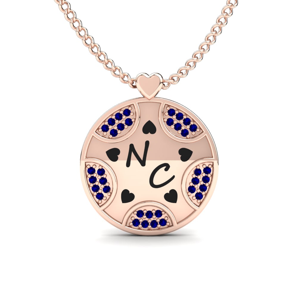 14k Rose Gold Sapphire Necklace Levyna